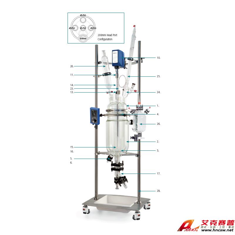 JULABO優(yōu)萊博 20L玻璃夾套反應釜，JRS-1503-02
